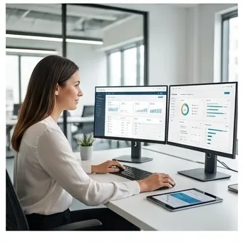 Conseiller IAD travaillant avec son expert-comptable Viseeon sur tablette