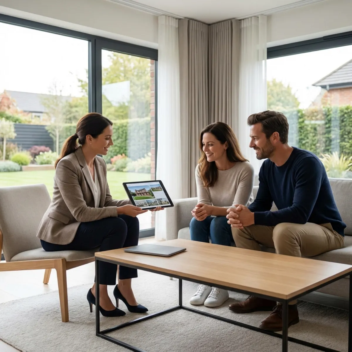 Mandataire immobilier consultant sa comptabilité sur tablette